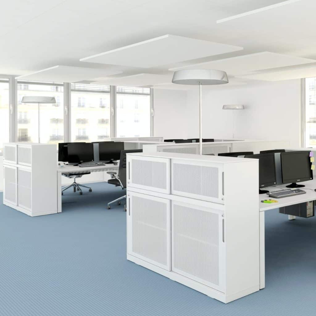 Ceiling sails / ceiling absorbers / open-plan office / conference room